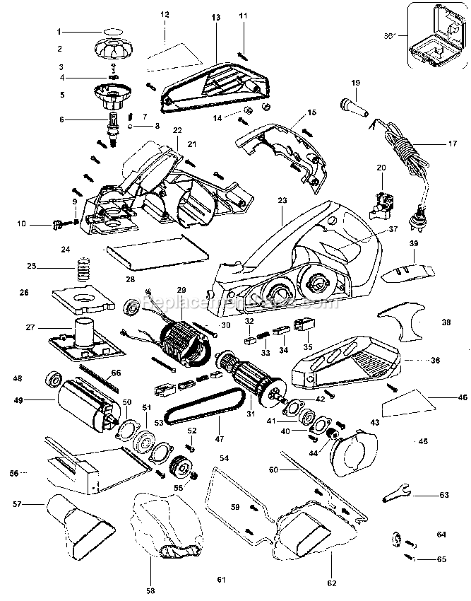 Black and Decker 7698-AR (Type 1) Planer Power Tool Page A Diagram